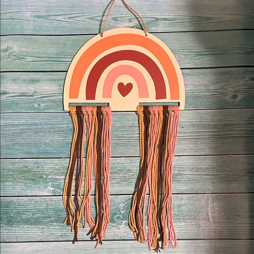 Rainbow Heart Wall Hanging Decor